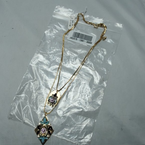 Shop HQ double strand gem en vogue stone necklace turq and lilac stones - Picture 8 of 8